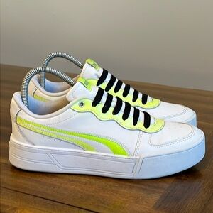 Puma Skye Customized 374764-01 White Yellow Womens Size 8 Sneakers